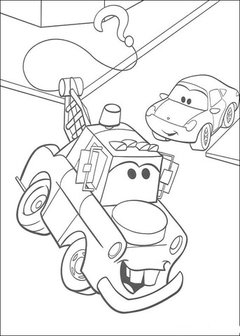 Mater With Mcqueen Coloring Page